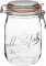 Le Parfait Super Jar - 1L French Glass Canning Jar w/Round Body, Airtight Rubber Seal $42.90 MSRP