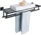 Bathroom Lavatory Towel Rack Towel Shelf with Two Towel Bars Wall Mount Holder