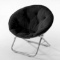 Urban Shop Faux Fur Saucer Chair with Metal Frame, One Size, Black MSRP-$39.00