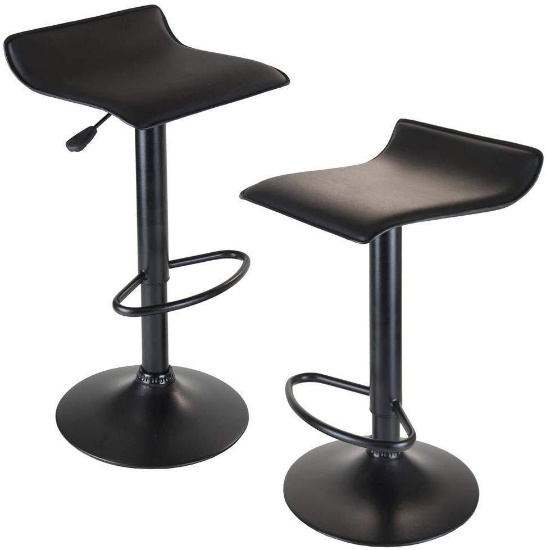 Superjare Set of 2 Bar Stools, Swivel Barstool Chairs with Back