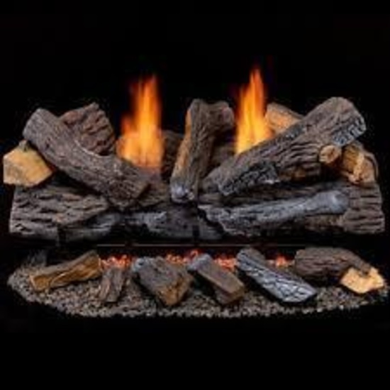 Duluth Forge Ventless Dual Fuel Gas Log Set - 30 in. Berkshire Split Oak - $399.99 MSRP