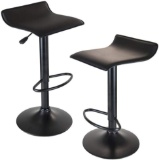 Superjare Set of 2 Bar Stools, Swivel Barstool Chairs with Back