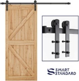 SmartStandard i-shape Sliding Barndoor Hardware (Black) (I Shape Hanger) Black SDH0662IBK