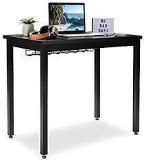 Small Computer Desk for Home Office - 36? Length Table w/Cable Organizer