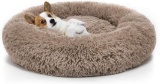 Savfox Long Plush Comfy Calming and Self-Warming Bed for Cat and Dog, Marshmellow Pet Donut Bed