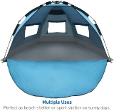 EasyGO Products Shelter - Instant Beach Umbrella Tent Sun Sport Shelter, Light Blue
