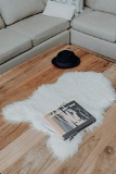 Soft Faux Fur Chair Couch Cover Area Rug 2 x 3 ft Sheepskin, Cream - $19.99 MSRP