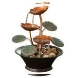 Bits and Pieces - Indoor Water Lily Fountain-Small Size Black, Copper