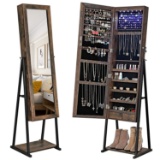 SONGMICS Jewelry Cabinet Armoire, Jewelry Storage Stand with Metal Frame and Mirror