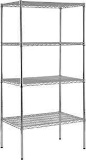Sandusky Lee WS362486-C Chrome Steel Wire Shelving, 4 Adjustable Shelves