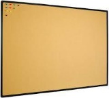 JILoffice Cork Board Bulletin Board 48 x 36 Notice Board, Black Aluminum Frame Wall Mounted Board
