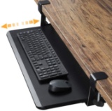 Huanuo Keyboard and Mouse Tray, 2020 Upgraded Ergonomic Clamp On Under Desk Mount Slide Tray