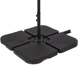 4 Piece Cantilever Offset Black Umbrella Base Stand Support Umbrella Stand
