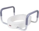 Carex 3.5 Inch Raised Toilet Seat with Arms - For Round Toilets - Elevated Toilet Riser