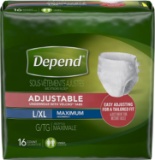 Depend Adjustable Incontinence Underwear, Maximum Absorbency, L/XL, 32 Count (2 Packs of 16)
