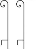 Set of 2 Shepherd Hook 1/2in Thick Hummingbird Bird Feeder Pole Garden Hanging Plants Basket Hanger