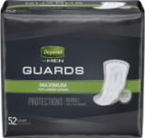 Depend Incontinence Guards for Men, Maximum Absorbency, 52 Count