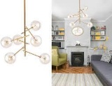 Modern Sputnik Chandelier 6 Lights Mid Century Brass Vintage Pendant Lighting Fixture