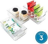 Home Kitchen, Pantry, Refrigerator, Freezer Storage Organizer Bins with Handles