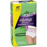 Always Discreet Incontinence Underwear for Women, Maximum, Large, 28 Count