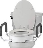 NOVA Toilet Seat Riser with Handles, Raised Toilet Seat