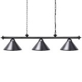 Wellmet 3 Light Pool Table Light, Vintage Retro Kitchen Island Pendant Light with Matte Black Shade