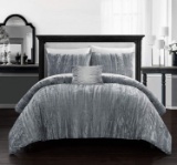 Chic Home Westmont 4 Piece Comforter Set Crinkle Crushed Velvet Bedding - $164.99 MSRP