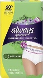 Always Discreet Incontinence Underwear, Maximum Classic Cut, Large, 28 Count