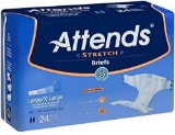 Attends Stretch Briefs, Large/X-Large (40-70 Inch Waist) - Pack of 24