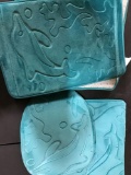 Bathroom Rug Mats Bath Mat Memory Foam Extra Soft Bathroom Carpet Non-Slip Dolphins (Color : Blue)