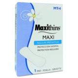 Hospeco MT4 Maxithins Vended Sanitary Napkins #4 (Case of 250 Individually Boxed Napkins)