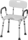 Nova Shower and Bath Chair with Back and Arms and Hygienic Design, Quick and Easy Tools