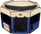 Aivituvin Pet Playpen Portable Foldable Exercise Pen, Blue