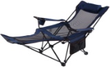 Seatopia Camping Recliner and Lounge Chair, Backpacking Folding Chair with Headrest, Footrest