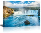 Canvas Prints Wall Art - Beautiful Scenery/Landscape Icelandic Waterfall Godafoss