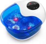 Foot Spa Misiki Foot Bath Massager with Heat Bubbles Vibration and Auto Shut-off, 4 Massage Rollers
