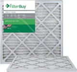 FilterBuy 20x20x1 MERV 8 Pleated AC Furnace Air Filter, (Pack of 2 Filters), 20x20x1 ? Silver