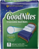 GoodNites Disposable Bed Mats for Bedwetting, 36 Mats Total (4 Packs of 9 Mats) (Packaging May Vary)