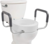 Vive Toilet Seat Riser with Handles - Raised Toilet Seat with Padded Arms for Handicapped