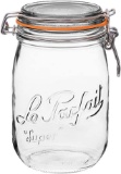 Le Parfait Super Jar - 1L French Glass Canning Jar w/Round Body, Airtight Rubber Seal $42.90 MSRP