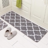 Carvapet Microfiber Moroccan Trellis Non-Slip Soft Kitchen Mat Bath Rug Doormat