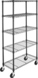 AmazonBasics 5-Shelf Shelving Storage Unit on 4''Wheel Casters,Metal Organizer Wire Rack $59.99 MSRP