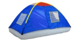 GigaTent Kids Blue Twin Sleep Tent - Use On Top or Off Bed - Easy Setup, 6 Mesh Windows