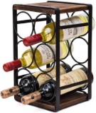 Soduku Rustic Wood Countertop Wine Rack 6 Bottles No Need Assembly $33.99 MSRP