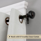 H.Versailtex Window Treatment Single Rod Set with Classic Caps
