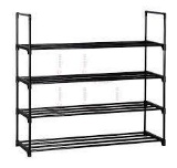 Homebi 4-Tier Shoe Rack Metal Shoe Tower 20-Pair Shoe Storage - $39.99 MSRP