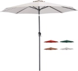 Tempera 9 Ft Patio Umbrella Outdoor Garden Table Umbrella with Tilt and Crank 8 Ribs in ForestGreen