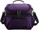MarsBro Double Deck Insulated Lunch Box for Men Women Diamond Ripstop Large Tote Bag Cooler