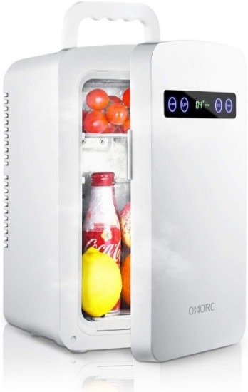 OMORC Mini Fridge 10L Portable, Thermoelectric Cooler and Warmer with Dual-Core Cooling