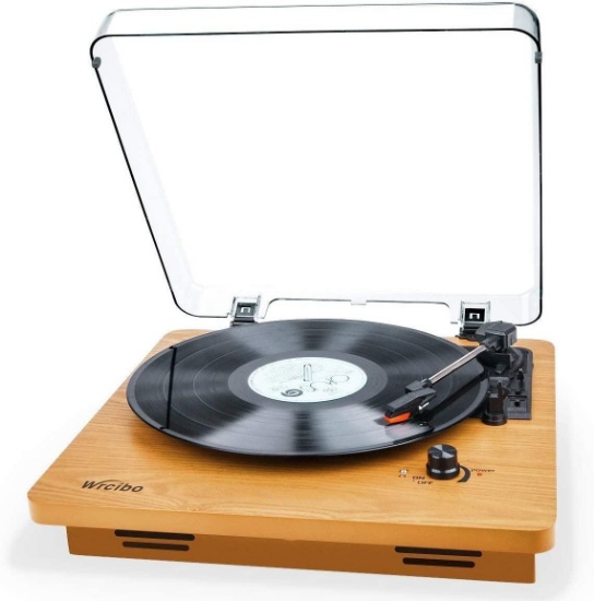 Wrcibo Record Player,Vintage Turntable 3-Speed Belt Drive Vinyl Player LP Record Player -$79.99 MSRP